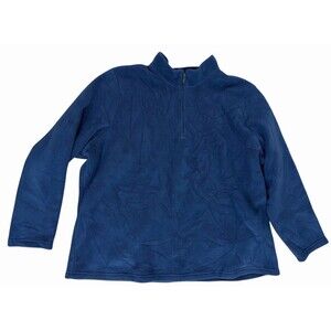 L.L.Bean Women’s 2X Blue Fleece Quarter‎ Zip Pullover Jacket Soft Warm Cozy